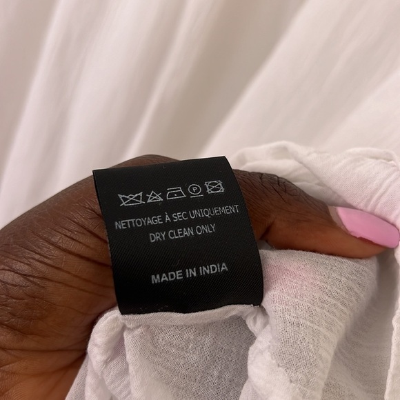 Isabel Etoile Marant Rita Asymmetric Embroidered White Sheer Dress Size 36 - Picture 7 of 11